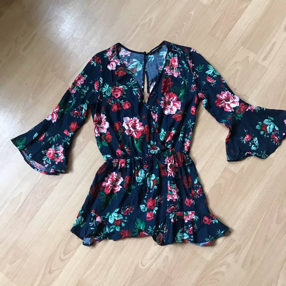 Ambiance blue floral romper